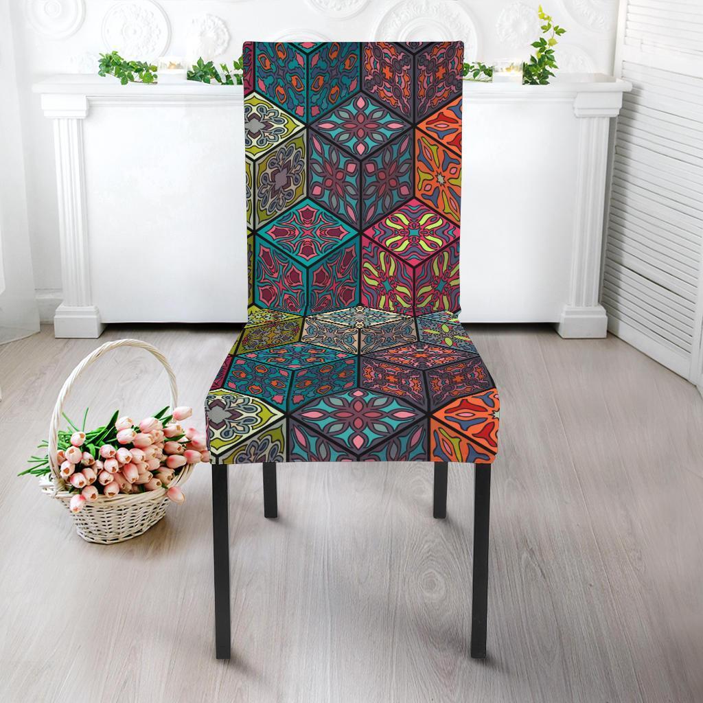 Patchwork Print Pattern Chair Cover-grizzshop