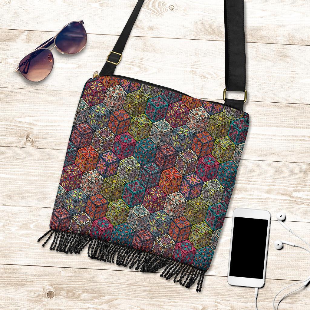 Patchwork Print Pattern Crossbody Bags-grizzshop