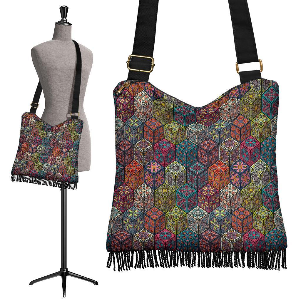 Patchwork Print Pattern Crossbody Bags-grizzshop