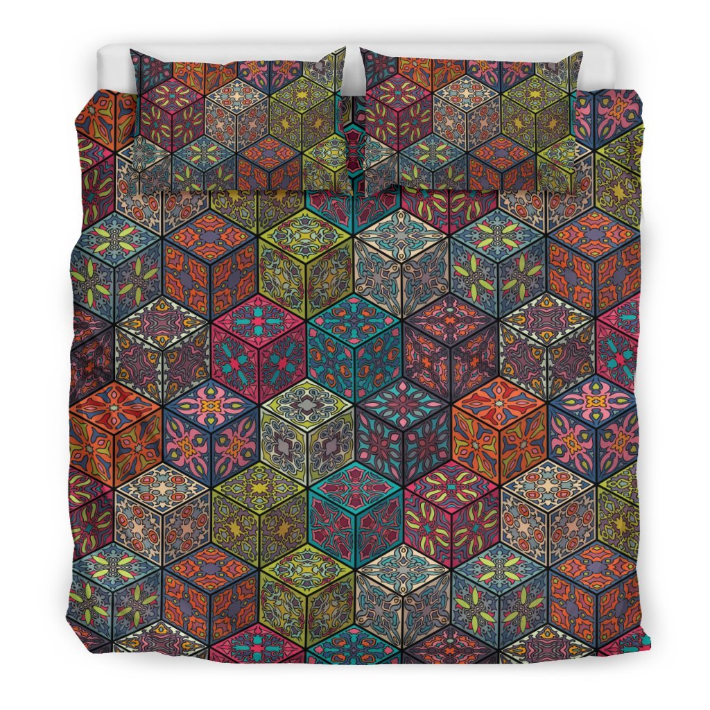 Patchwork Print Pattern Duvet Cover Bedding Set-grizzshop