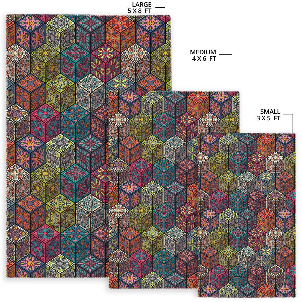 Patchwork Print Pattern Floor Mat-grizzshop