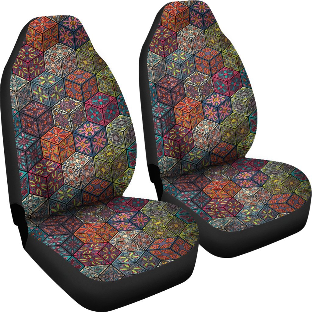 Patchwork Print Pattern Universal Fit Car Seat Cover-grizzshop