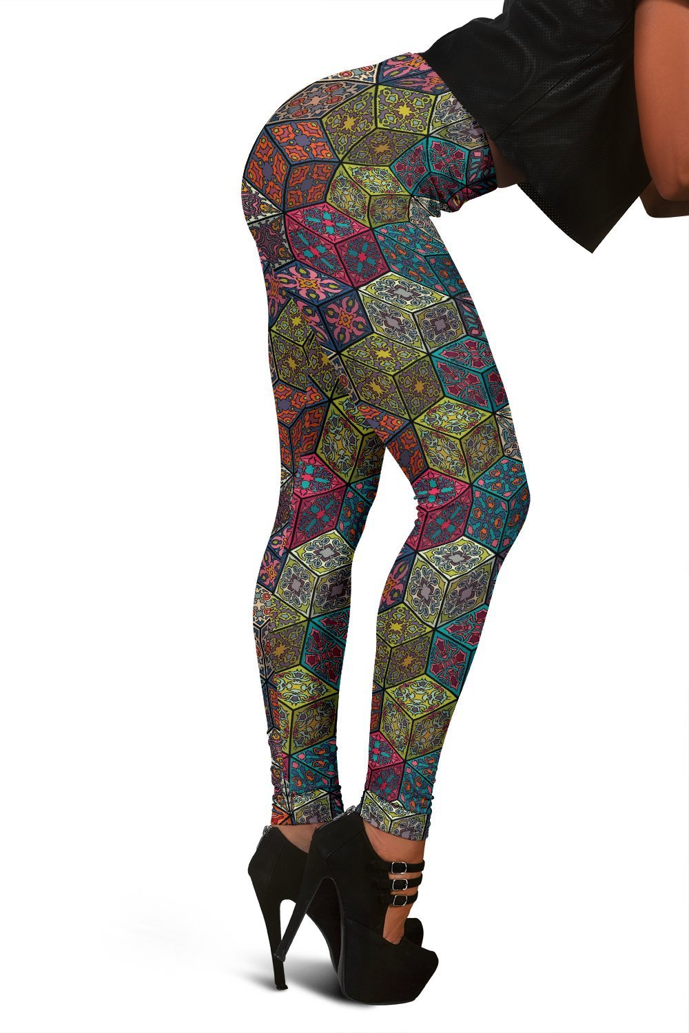 Patchwork Print Pattern Women Leggings-grizzshop