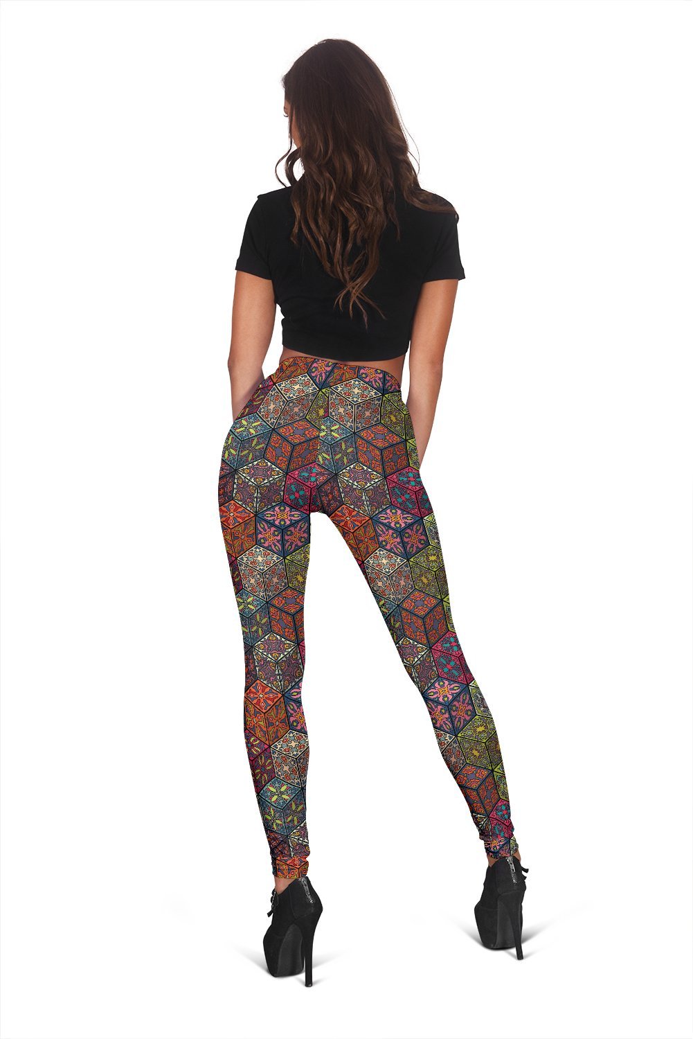 Patchwork Print Pattern Women Leggings-grizzshop