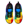 Patchwork Rainbow Print Pattern Black Sneaker-grizzshop