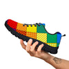 Patchwork Rainbow Print Pattern Black Sneaker-grizzshop