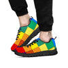 Patchwork Rainbow Print Pattern Black Sneaker-grizzshop