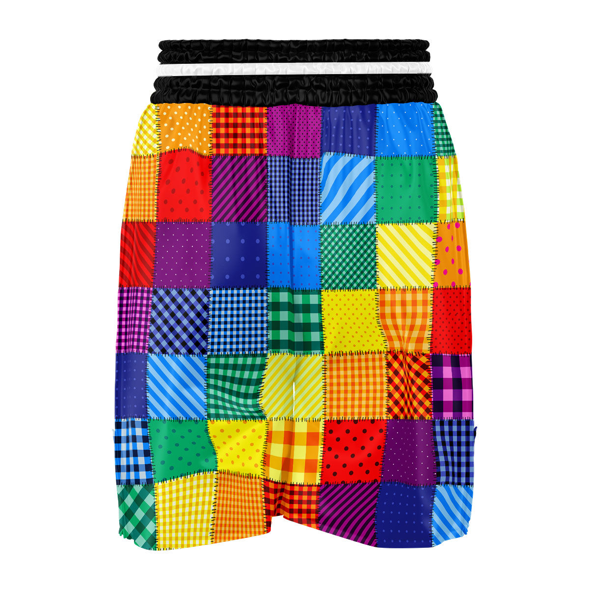 Patchwork Rainbow Print Pattern Boxing Shorts-grizzshop