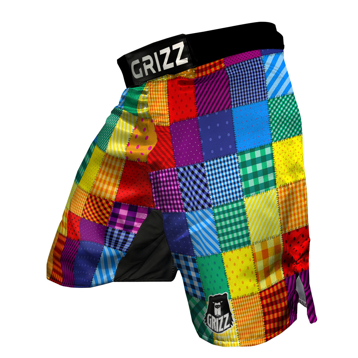 Patchwork Rainbow Print Pattern MMA Shorts-grizzshop