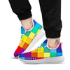 Patchwork Rainbow Print Pattern White Athletic Shoes-grizzshop