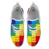 Patchwork Rainbow Print Pattern White Athletic Shoes-grizzshop