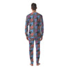 Patchwork Style And Classic Houndstooth Print Pattern Men's Pajamas-grizzshop