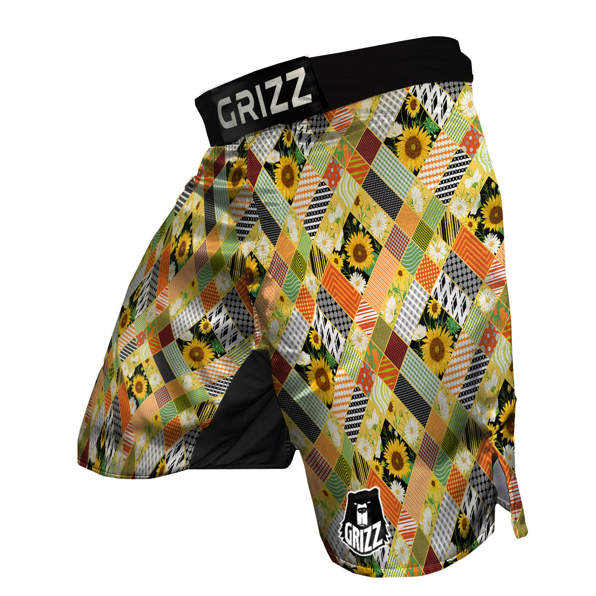 Patchwork Sunflowers Print MMA Shorts-grizzshop