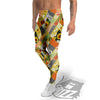 Patchwork Sunflowers Print Men's Leggings-grizzshop