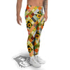 Patchwork Sunflowers Print Men's Leggings-grizzshop