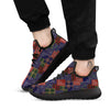 Patchwork Tartan And Bandana Print Pattern Black Athletic Shoes-grizzshop