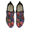 Patchwork Tartan And Bandana Print Pattern Black Athletic Shoes-grizzshop