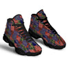 Patchwork Tartan And Bandana Print Pattern Black Basketball Shoes-grizzshop