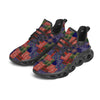 Patchwork Tartan And Bandana Print Pattern Black Running Shoes-grizzshop