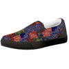 Patchwork Tartan And Bandana Print Pattern Black Slip On Shoes-grizzshop