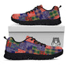 Patchwork Tartan And Bandana Print Pattern Black Sneaker-grizzshop