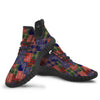 Patchwork Tartan And Bandana Print Pattern Black Walking Shoes-grizzshop