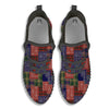 Patchwork Tartan And Bandana Print Pattern Black Walking Shoes-grizzshop