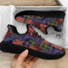 Patchwork Tartan And Bandana Print Pattern Black Walking Shoes-grizzshop