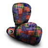 Patchwork Tartan And Bandana Print Pattern Boxing Gloves-grizzshop