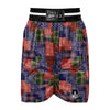 Patchwork Tartan And Bandana Print Pattern Boxing Shorts-grizzshop