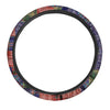 Patchwork Tartan And Bandana Print Pattern Car Steering Wheel Cover-grizzshop