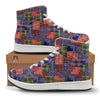 Patchwork Tartan And Bandana Print Pattern High Top Sneakers-grizzshop