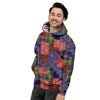 Patchwork Tartan And Bandana Print Pattern Men's Hoodie-grizzshop