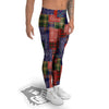 Patchwork Tartan And Bandana Print Pattern Men's Leggings-grizzshop