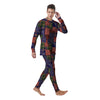 Patchwork Tartan And Bandana Print Pattern Men's Pajamas-grizzshop