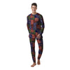 Patchwork Tartan And Bandana Print Pattern Men's Pajamas-grizzshop