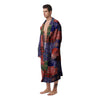 Patchwork Tartan And Bandana Print Pattern Men's Robe-grizzshop