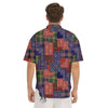 Patchwork Tartan And Bandana Print Pattern Men's Short Sleeve Shirts-grizzshop