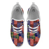 Patchwork Tartan And Bandana Print Pattern White Athletic Shoes-grizzshop