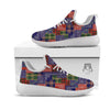 Patchwork Tartan And Bandana Print Pattern White Athletic Shoes-grizzshop