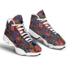 Patchwork Tartan And Bandana Print Pattern White Basketball Shoes-grizzshop