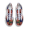 Patchwork Tartan And Bandana Print Pattern White Gym Shoes-grizzshop