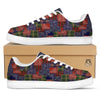 Patchwork Tartan And Bandana Print Pattern White Low Top Sneakers-grizzshop