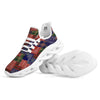 Patchwork Tartan And Bandana Print Pattern White Running Shoes-grizzshop