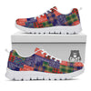 Patchwork Tartan And Bandana Print Pattern White Sneaker-grizzshop