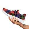 Patchwork Tartan And Bandana Print Pattern White Sneaker-grizzshop