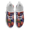 Patchwork Tartan And Bandana Print Pattern White Walking Shoes-grizzshop