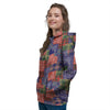 Patchwork Tartan And Bandana Print Pattern Women's Hoodie-grizzshop