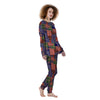 Patchwork Tartan And Bandana Print Pattern Women's Pajamas-grizzshop