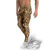 Patchwork Tiger Skin Print Pattern Men's Leggings-grizzshop